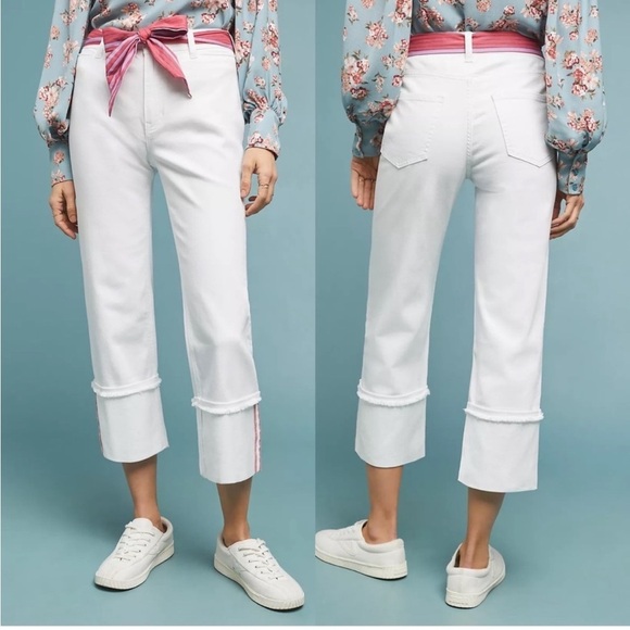 Pilcro and the Letterpress White Denim Cuffed Pants - Picture 2 of 7